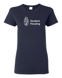 Student Housing Women's Cotton T-Shirt - Front Silkscreen