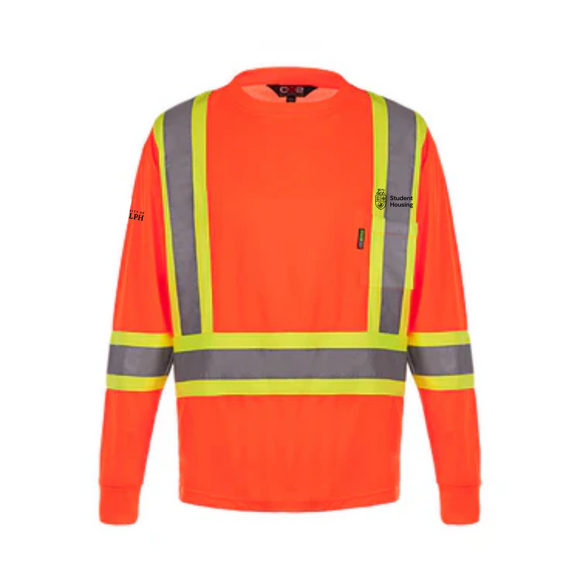 Student Housing Polyester Mesh Hi Vis Long Sleeve Tshirt